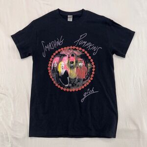 Gildan Smashing Pumpkins Gish Band Tee Unisex Small Black Graphic T-Shirt Grunge